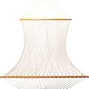 Original Pawleys Island Large Oatmeal DuraCord Rope Hammock 13 ft. x 55 in., 2-Person, 450 lb Capacity, Oak Spreader Bar, Zinc-Plated Hardware, Handcrafted in the USA