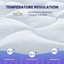 SLEEP ZONE Full Size Cooling Mattress Topper for Double Bed, Premium Zoned Cool Mattress Pad Cover, Padded Mattress Protector Breathable Washable, Deep Pocket 8-21" (White, Full)