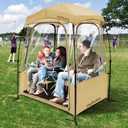Sports Tent, Instant Weather Proof Pod, Pop Up Bubble Clear View Tent, Sports Pod with Extra Top Cover for Soccer, Football, Softball Games, and Other Outdoor Events, Baobrava, MioTsukus 1~3 People