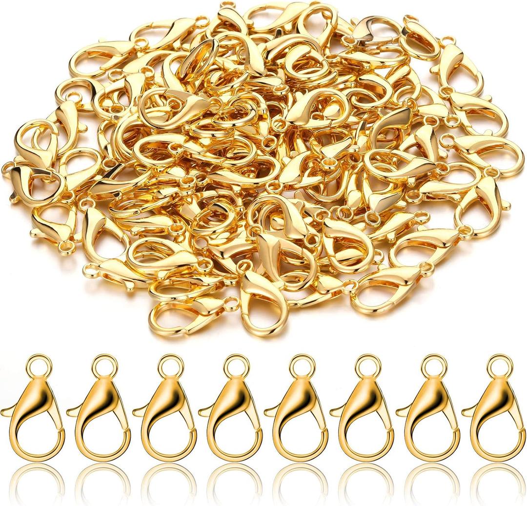 Syhood 100 Pcs Lobster Claw Clasp 0.91x0.47 Inch Large Lobster Claw Clasp Necklace Bracelet Fastener Hook DIY Jewelry Finding(2.3 x 1.3 Cm/ 0.91 x 0.47 Inch,Light Gold) Syhood 100 Pcs Lobster Claw Clasp 0.91x0.47 Inch Large Lobster Claw Clasp Necklace Bracelet Fastener Hook DIY Jewelry Finding(2.3 x 1.3 Cm/ 0.91 x 0.47 Inch,Light Gold)