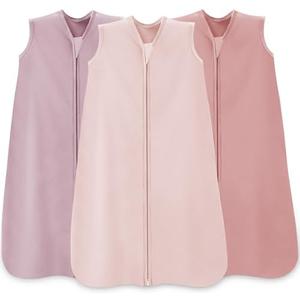 Wrrernsin Baby Sleep Sack 12-18 Months Baby Wearable Blanket 100% Cotton TOG 0.5 2-Way Zipper Newborn Sleeping Bag, 3 Pack Comfy Lightweight Sleep Sacks for Babies, L