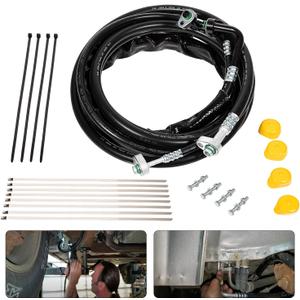 FE37190 Upgraded Rear AC Line Set, Air Conditioning Hoses Replacement Lines with Nylon Cable Ties Fit for 2011-2016 Ford Explorer, 2013-2019 Flex and MKT Rear High-Pressure Auxiliary AC Hose Kit