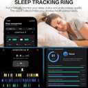Smart Ring with Vibration Alerts, Health Tracker Ring with Body Temperature Monitor, Heart Rate, Sleep & Fitness Tracking, Waterproof Activity Ring for Men & Women, No App Fees (Silver, 6#)