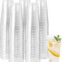 I00000 16 oz Clear Disposable Plastic Cups, 100 Pack Clear Plastic Cups Tumblers Plastic Cups for Party, Heavy-duty Plastic Disposable Cups Perfect for Halloween, Thanksgiving and Christmas Parties