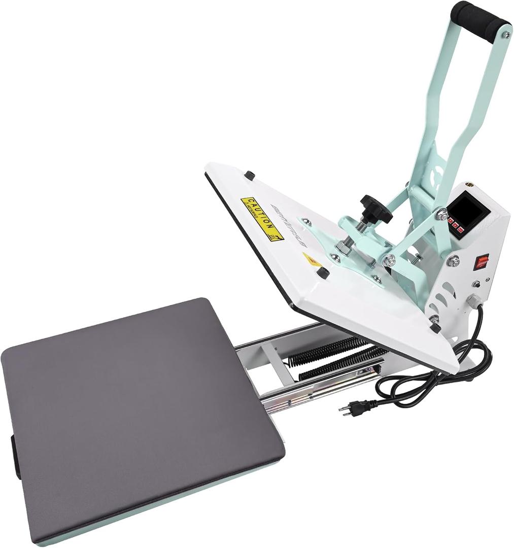 BetterSub Heat Press 15x15 inch Digital Heat Press Machine, Slide Out Industrial Quality T-Shirt Heat Transfer Machine Teal