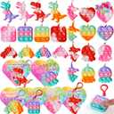 JOYIN 24 Pcs Valentines Day Gifts for Kids Fidget Keychains with Valentine Heart Boxes, Fidget Bubble Stress Relief Toys for Kids Valentine Classroom Exchange, Party Favors, Gift Exchange