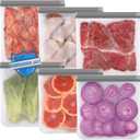 Lerine 6 Pack Reusable Gallon Freezer Bags Dishwasher Safe, BPA Free Reusable 1 Gallon Bags Silicone, Leakproof Food Storage Bags for Marinate Meats, Cereal, Vegetables, Home Organization (Gray)