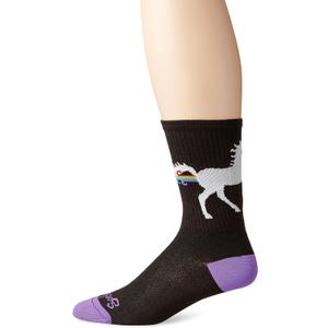 SockGuy mens womens Unicorn Express Socks (Black)