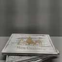 40" Wood Christmas Tree Collar, XL Hexagon Xmas Bottom Cover, Rustic Vintage Skirt for 7.5-11 ft Christmas Tree, Wooden Xmas Oversized Holiday Decor for Home Festive Party(White,Cute)