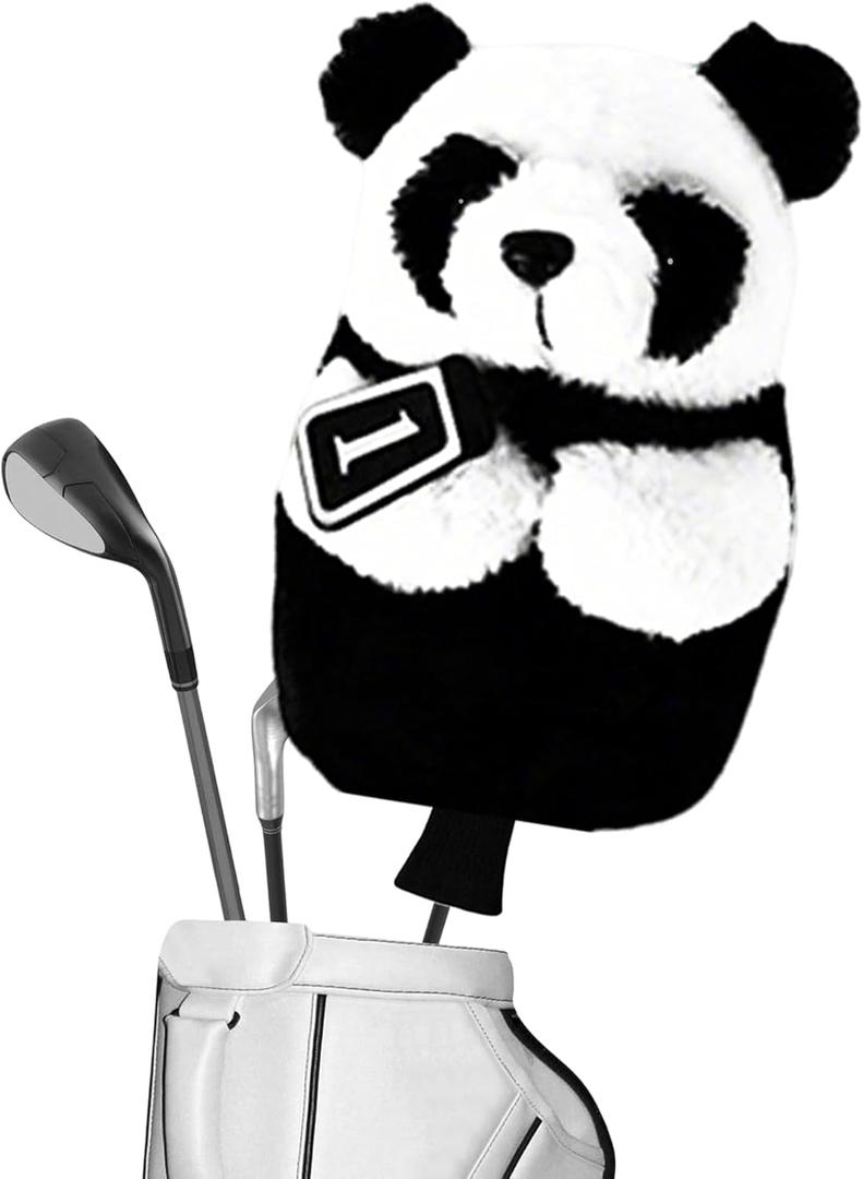 Panda Golf Driver Head Cover - Funny Golf Head Covers for Men & Women, Plush Driver Headcover Fits Most Clubs - Cute Animal Golf Head Covers Protector, for Golfers