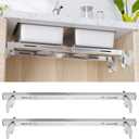 Undermount Sink Brackets, 304 Stainless Steel Adjustable Undermount Sink Support, Horizontal Installation Kit for Save Space, Heavy Duty Sink Repair System for Undermount Kitchen Bathroom(28-39.4 in)