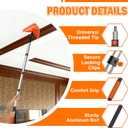 LAANPOLE 20FT Reach Dusters for Cleaning, Ceiling Fan Cleaner Duster with Extension Pole, Wall and Baseboard Cleaner Mop with Handle for Window Cobweb Fan Blade and High Ceiling
