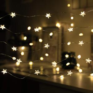 Twinkle Star String Lights 40 LED Spring Garden Decorative Indoor Outdoor Fairy Light USB & Battery Operated Lights 13ft Waterproof Lights with Remote Control for Festival Party Bedroom Decoration (Warm White)