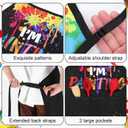 3 Pcs Painting Artist Apron with 2 Pockets, Colorful Artist Smock, Adjustable Painting Aprons for Adults