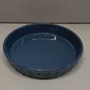 Fun Elements Shallow Dog Bowls, 10.5" Ceramic Large Food Plate for Small, Medium and Large Breeds, Non-Slip, Flat and Wide, Dishwasher Safe, Suitable for Dogs and Cats (Blue)
