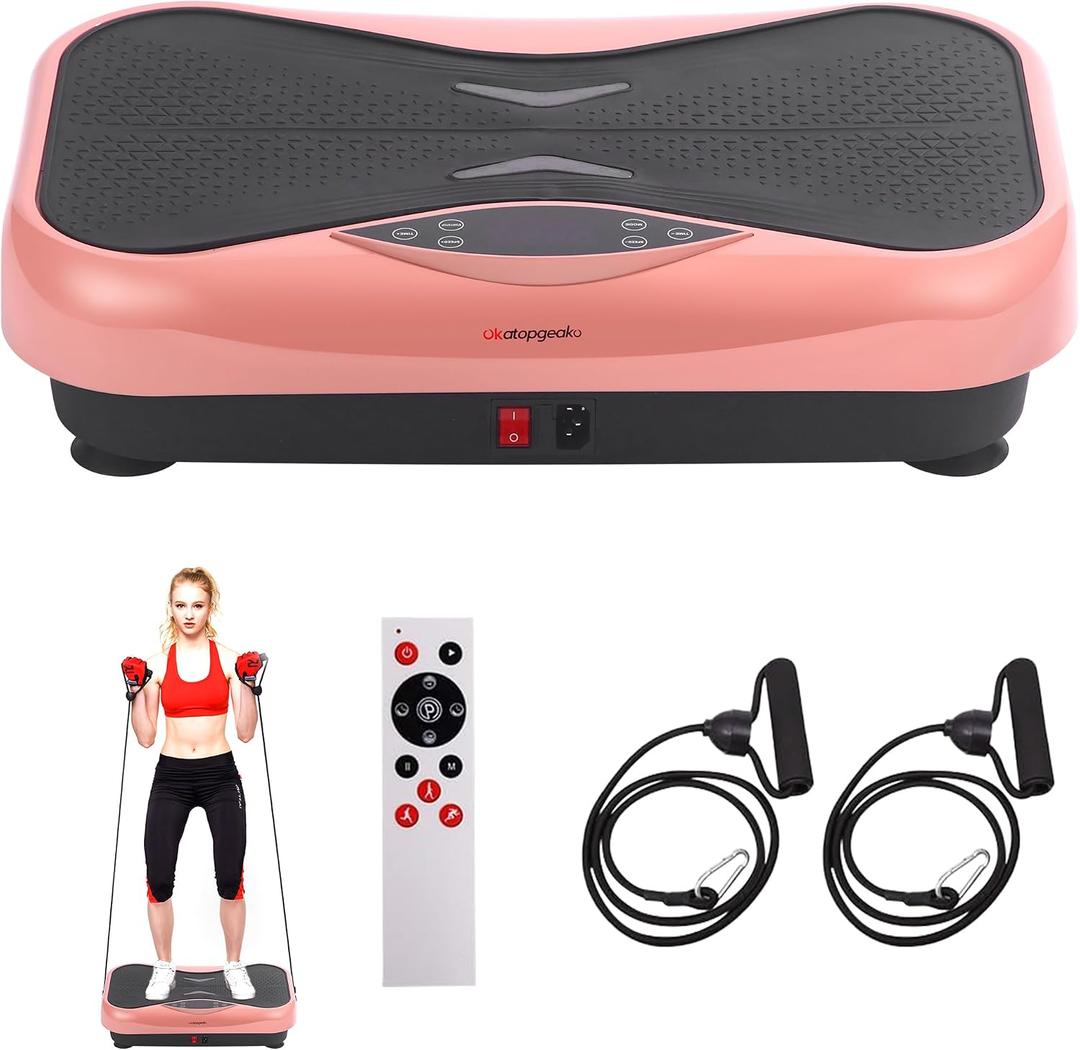 Vibration Plate Exercise Machine Vibrating Plate Fitness Platform, 330lbs
180 Levels 5 Programs Power Vibrating Plate Shake Board Platform with Remote Control and User Manual, Fitness for Women Men
