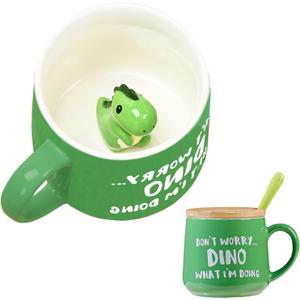 BigNoseDeer Cute Dinosaur Mug Ceramic Coffee Mug with 3D Cartoon Dino Inside,Funny Mugs with lid Spoon,White Elephant Gifts for Adults,Gag Gifts for Women Animal Gift Cute Stuff Cool Stuff BigNoseDeer Cute Dinosaur Mug Ceramic Coffee Mug with 3D Cartoon Dino Inside,Funny Mugs with lid Spoon,White Elephant Gifts for Adults,Gag Gifts for Women Animal Gift Cute Stuff Cool Stuff