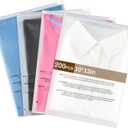 Qilery 200 Count 10 x 13 Inch Large Self Seal Frosted Zipper Plastic Bags Clothes Packaging Bags for Shipping with Suffocation Warning for Clothing T Shirts Skirt Sweater, 4 Mil