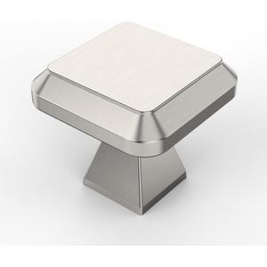 Amerdeco 10 Pack Brushed Satin Nickel Kitchen Cabinet Knobs Cabinet Hardware Single Hole Cabinet Pulls Dresser Knobs Square Drawer Knobs and Pulls for Bathroom Cabinets ZH0002