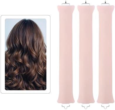 Pack of 2, Heatless Curls Overnight – 3-Piece Velvet Hair Curlers for Overnight Blowout | No Heat, Frizz-Free Waves | Soft, Bouncy Curls with Secure Hold