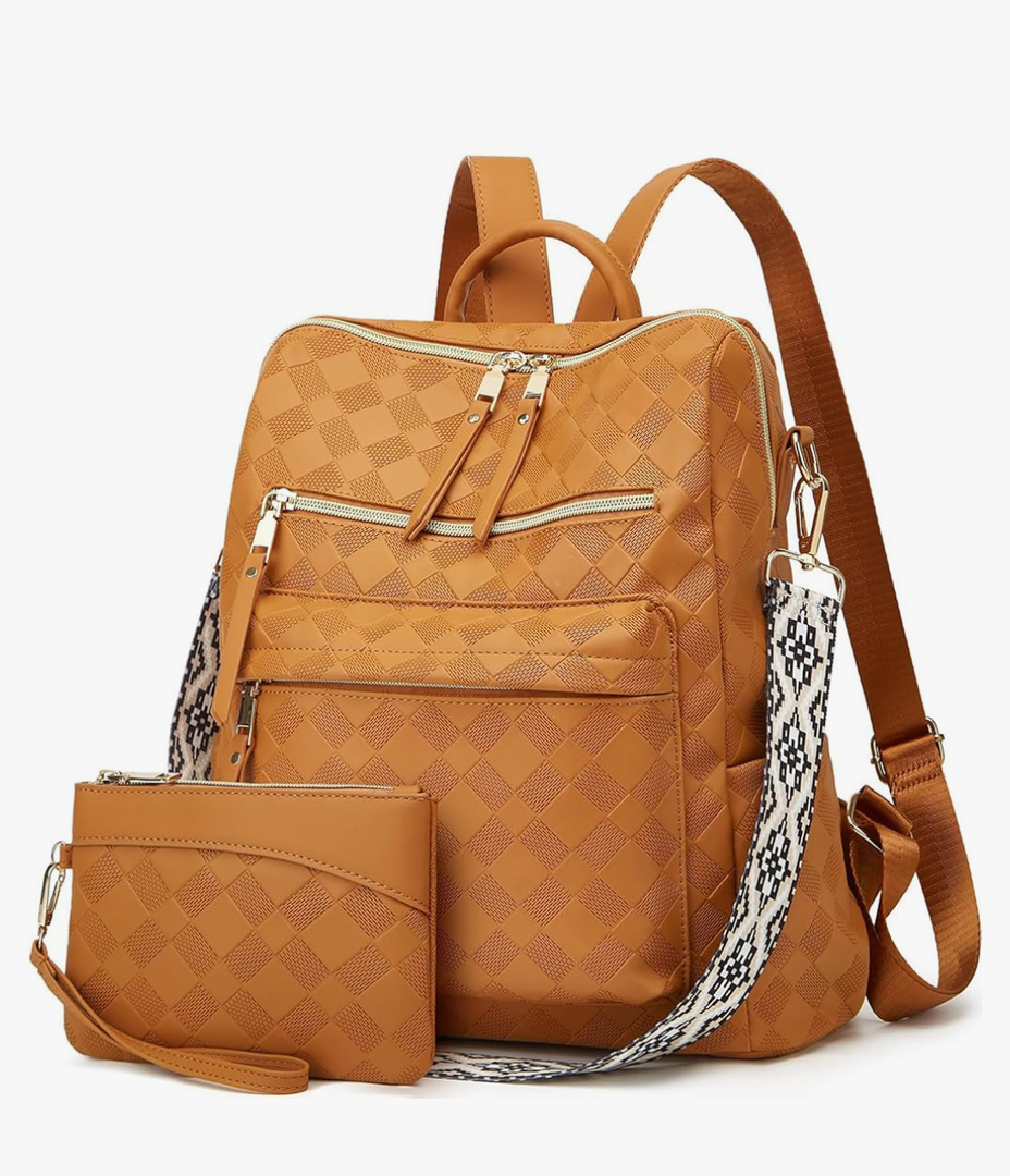 Makes Backpack Purse for Women PU Leather Travel Satchel Handbag Convertible Design Bag with Purse 2 Piece