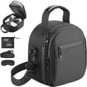 FOREGOER Carrying Case Compatible with Meta Quest 3S/Quest 2/ Apple Vision Pro Original Elite Strap, for Oculus Quest 3/2/Vision Pro Accessories (Black)
