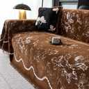 Boho Anti-Slip Couch Cover Soft Pet-Friendly Sofa Cover for Dog Chenille Couch Cover Multi-use Furniture Protector Cover Washable (SMHY-Brown, 71"*102")