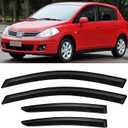Window Visors Rain Guards Shield for 2007-2012 Nissan Versa Hatchback, Out-Channel Window Vent Wind Deflectors Visors Shades for 07-11 Nissan Versa Sedan