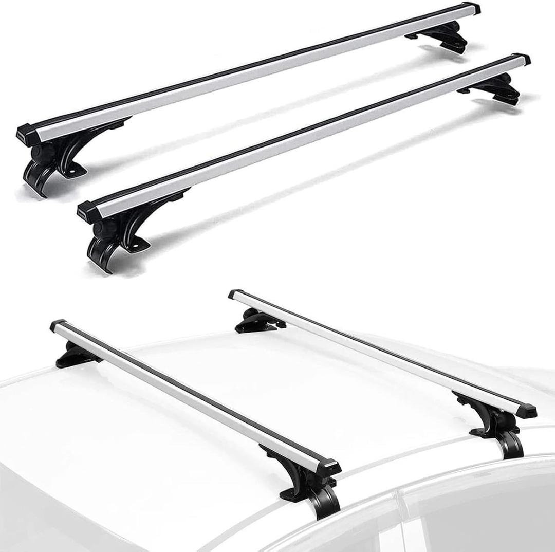 Universal Roof Rack Cross Bars, 48" Adjustable Aluminum Alloy Crossbars Car Roof Rack, Heavy Duty Carrier Brackets Holders for Kayak Bike Snowboard Canoe Cargo Basket Luggage, 165LBS Load