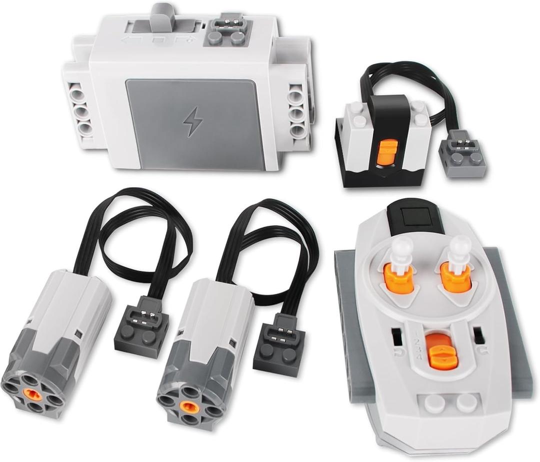 5-in-1 Motor Kit Compatible with Most Stud Building Blocks, Motor Set with Powerful Motors, Advanced Remote Control Functionality, Wide Compatibility