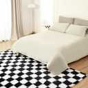 Super Soft Rug for Bedroom, 5x7 Ft Black and White Area Rug Classic Checkered Shaggy Anti-Skid High Pile Soft Fluffy Rug Fuzzy Carpet for Living Room Bedroom Kids Room Nursery, Dorm Home Decor