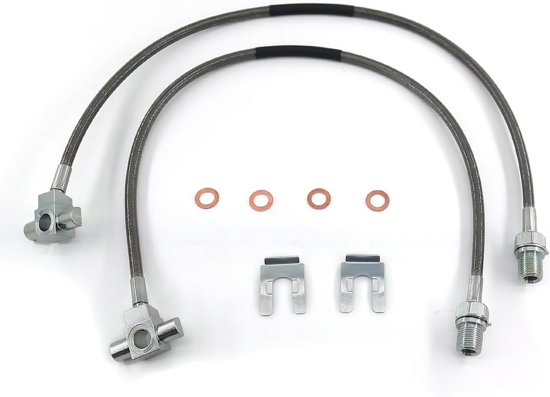 Front Stainless Brake Lines Compatible With 1971-1987 Chevy GMC C/K 10 15 20 K5 Blazer 4-6" Lift