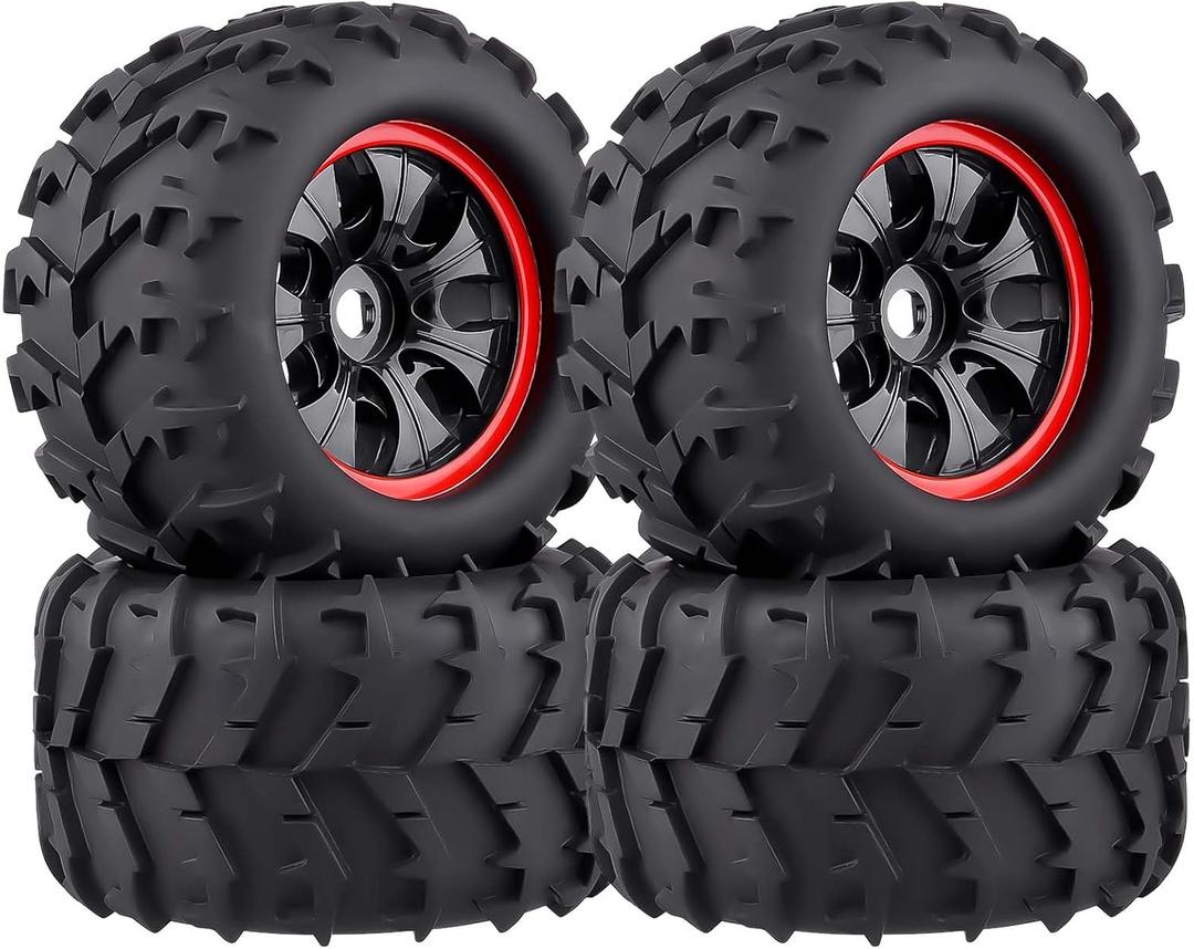 HobbyPark 3.2 PreGlued 17mm Hex RC Truck Wheels and Tires Set for 1/8 Scale Arrma Kraton 6s Notorious Traxxas Maxx Tmaxx E-Revo 2.0 3.3 HPI Savage Redcat Kaiju