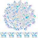 1 Box 100Pcs 14mm Butterfly Crystal Beads Clear AB Glass Beads Prism Crystals Sun Catcher Glass Charms Chandelier Replacement Faceted Spacers for Suncatchers DIY Lamp Hanging Jewellery