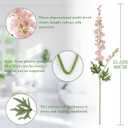 6PCS Pink Delphinium Artificial Flowers, Long Stem Faux Larkspur Silk Flowers, 33.5" Bendable Fake Flowers Bouquets for Tall Vase Table Kitchen Home Offices Garden Wedding Decor