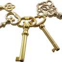 5-Key Skeleton Key Set,Universal Replacement Skeleton Keys Kit for Antique Dresser, Chinese Cabinet, Antique Furniture and Old Style Cabinets or Doors (5 pcs)