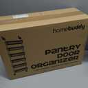 HomeBuddy Pantry Door Organizer - 6 Basket Over The Door Organizer, Sturdy Back of Door Storage Organizer with 3 Sets of Padded Hooks - Door Shelf for Kitchen, Bathroom, Wardrobe, Black
