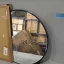 Bathroom Mirror for Wall, 24 Inch Round Mirror, Matte Black Metal Framed Circle Vanity Mirror for Bathroom Bedroom Living Room Entryway, Anti-Rust, Tempered Glass, Hanging or Leaning