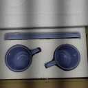 Ceramic Coffee Mugs with Handle Set  2-Piece 11 Oz Ceramic Coffee Cups & 9" Tray, Handmade White Color, Microwave Safe Gift Set for Tea Lovers, Home Kitchen Dcor (Blue Stag)