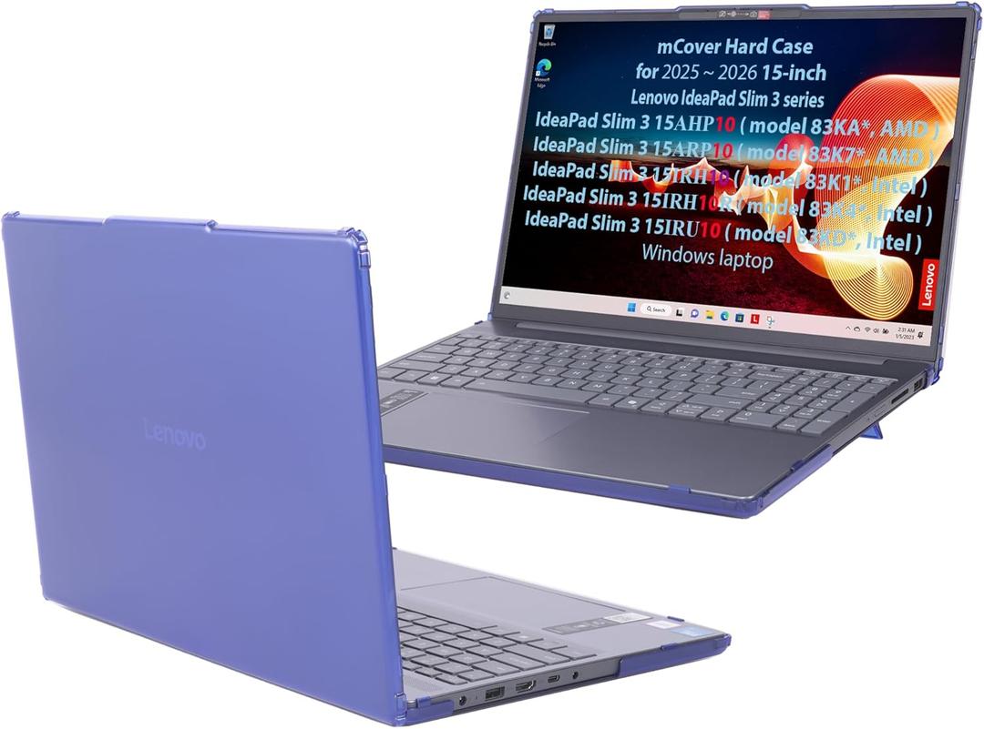 mCover Case ONLY Compatible for 2025-2026 15" Lenovo IdeaPad Slim 3 15AHP10 / 15ARP10 / 15IRH10 / 15IRU10 Series Windows Computers (NOT Fitting Any Other Lenovo Models) (Blue)
