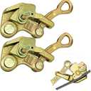 2 Pcs Cable Grips Steel Wire Puller 1 Ton 2204 LB, Cable Puller Tools for 2.5-16 mm Wire Rope, Multifunctional Pulling Tightening Tool with Swing Latch (2 Pack)