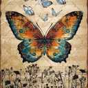 2 x Butterfly Decor 8x12 Inch Be Kind To Your Mind Butterfly Art Wall Decor for Home Living Room Kitchen Garden Bedroom Office Hotel Cafe