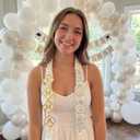 Class of 2026 Graduation Leis with Pearl Bows, 108 Patches Letters and Pearl 2026 Numbers DIY Graduation Ribbon Lei Double Braided Necklace for Senior Night College Grad Party Supply(White)