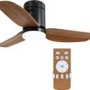 Simple Deluxe 40" Ceiling Fans with Lights and Remote, Outdoor Ceiling Fans for Patios with Light, Easy to Install Ceiling Fan with Reversible Motor and Wooden Blade for All Seasons