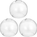 3 Pack Clear Glass Shade Replacements, Globe Glass Lamp Shade Covers for Light Fixtures, 1.65 Inch Fitter Globes Lampshades for Wall Sconces Chandelier Pendant Lights Bath Vanity Lights