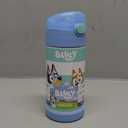 THERMOS FUNTAINER Water Bottle with Straw - 12 Ounce - Kids Stainless Steel Vacuum Insulated Water Bottle with Lid, Bluey
