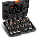 THINKWORK Bolt Extractor Kit, 18-Piece Nut Extractor Socket Set, 3/8" Drive Rounded Bolt Remover, Lug Nut Removal Tool for Damaged, Rusted, Rounded-Off, Stripped Fasteners