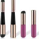 Tyqour 2Pcs Double-Headed Silicone Lip Brush Applicator Reusable Lip Mask Applicator Portable Lipstick Applicator Brushes Beauty Tool Kits for Lip Balm, Lip Gloss, Lip Stick and Concealer