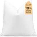 SAVORI Down Feather Throw Pillow Inserts 24x24 Euro Pillow Inserts, Soft Fluffy Throw Pillows with Cotton Cover, Decorative Throw Pillows for Couch Sofa Bed-White (24x24 Inch (Pack of 1))