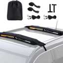 Golkcurx Universal Soft Roof Rack Pads for Kayak,Surfboard, SUP, Canoe, Snowboard with15FT Tie-Down Straps*2 and Storage Bag*1 (Black)